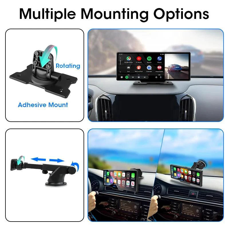 4K 10.26'' Mirror Dash Cam w/ Carplay & Android Auto - MANDOTOS INTERNATIONAL