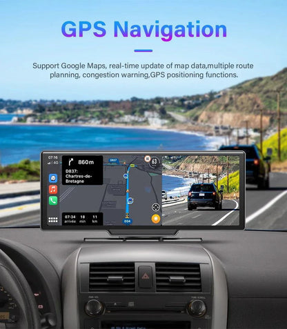 4K 10.26'' Mirror Dash Cam w/ Carplay & Android Auto - MANDOTOS INTERNATIONAL