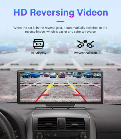 4K 10.26'' Mirror Dash Cam w/ Carplay & Android Auto - MANDOTOS INTERNATIONAL