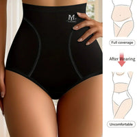 Set of 5 high waist Ice Silk women's triangle panties by MANDOTOS, breathable, scarless, summer comfortable underwear for women.