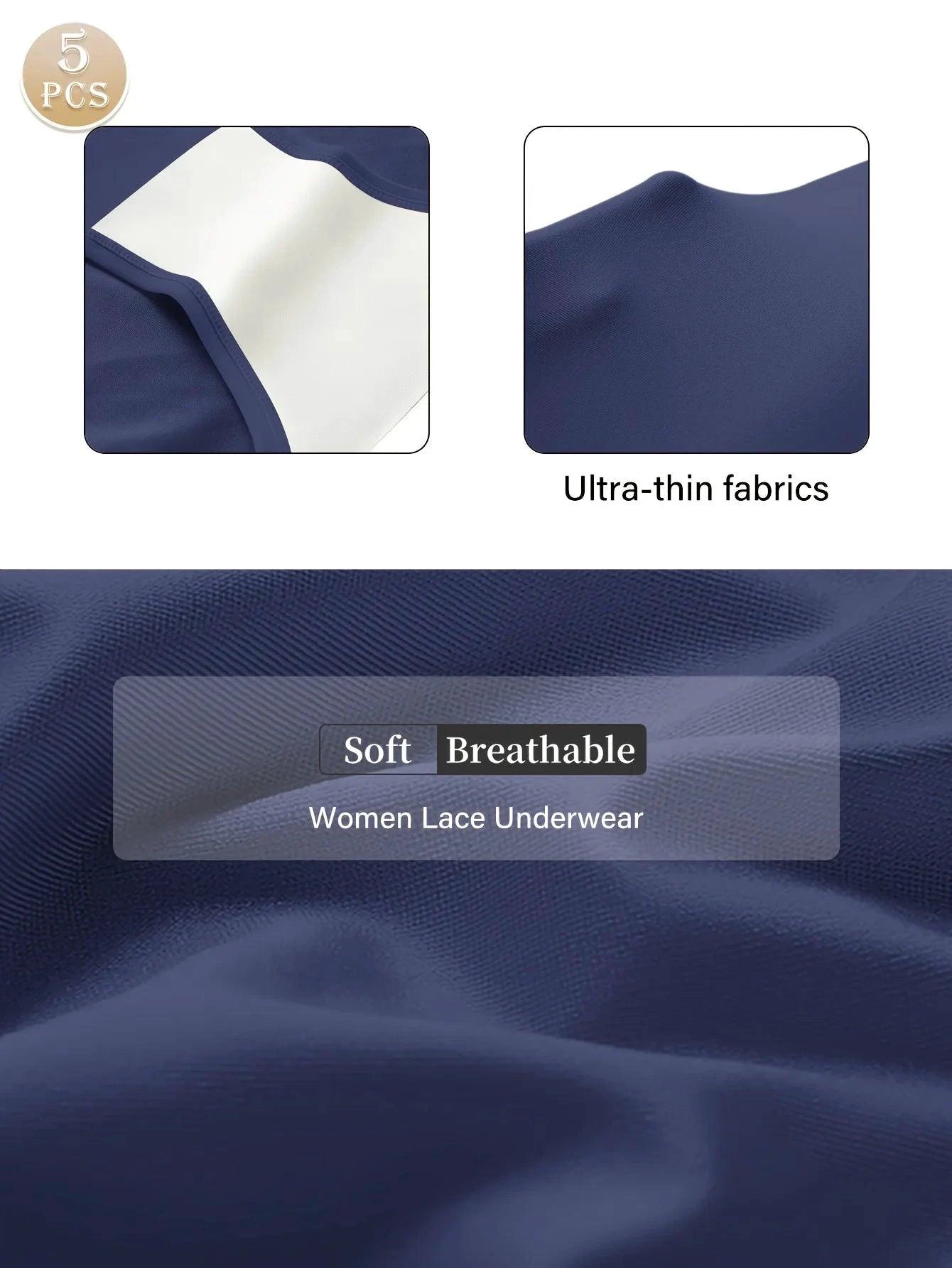 Mandotos 5-pack high waist ice silk triangle panties for women, breathable, scarless design, comfortable summer underwear.