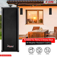 Mandotos 5Core 100W indoor/outdoor stereo speakers with weatherproof design, ideal for high-quality outdoor audio experiences.