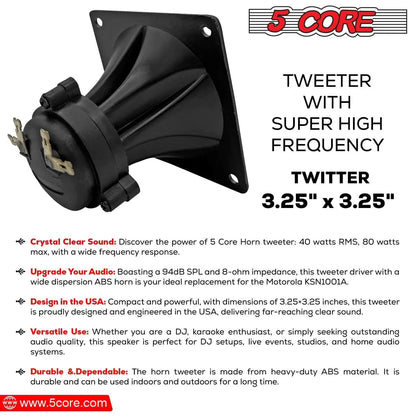 5Core 40W Square Tweeter Driver - MANDOTOS