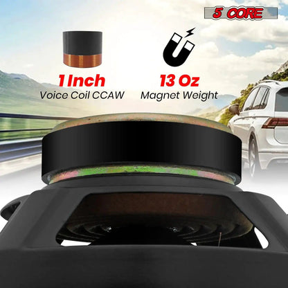 5Core 8 Inch Subwoofer Speaker 500W Peak 4 Ohm Replacement Car Bass Sub Woofer 2 Pcs - MANDOTOS