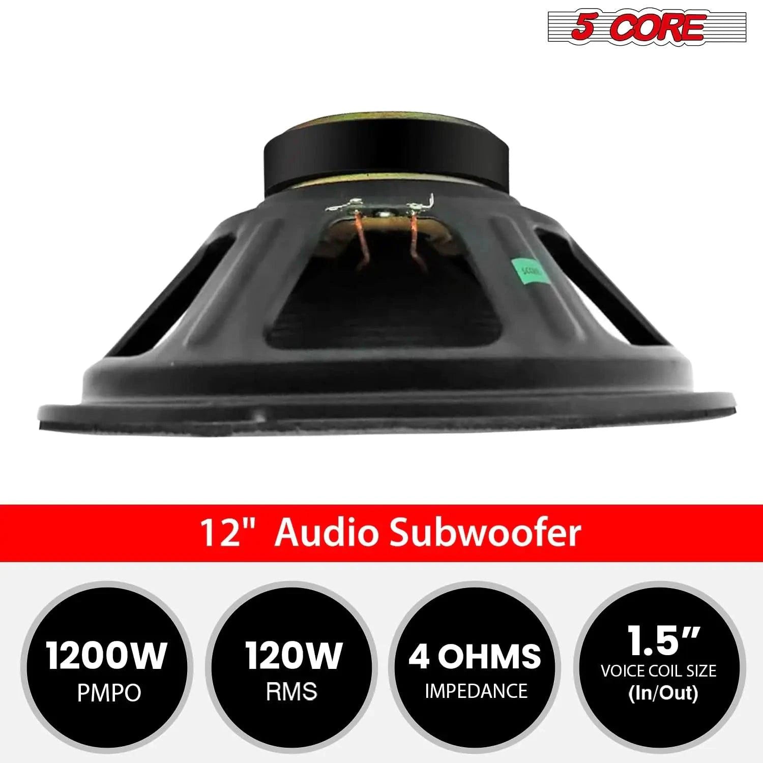 5Core Max Bass 15 Inch Subwoofer 450W 4Ohm - MANDOTOS