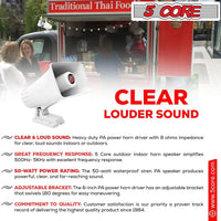 Mandotos 5Core Universal PA Horn Speaker 50W 6x4, black outdoor loudspeaker with durable design and wide sound projection.