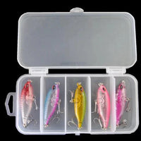 Mandotos 5-piece Pro Angler Lure Kit with assorted fishing lures for freshwater and saltwater fishing adventures.