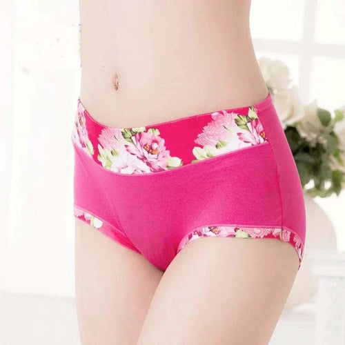 5Pcs Print Panties Women's Underwear Cute Cotton Panties Plus Size Briefs Girl Ladies Lingeries Panty Sexy Underpants For Women - MANDOTOS