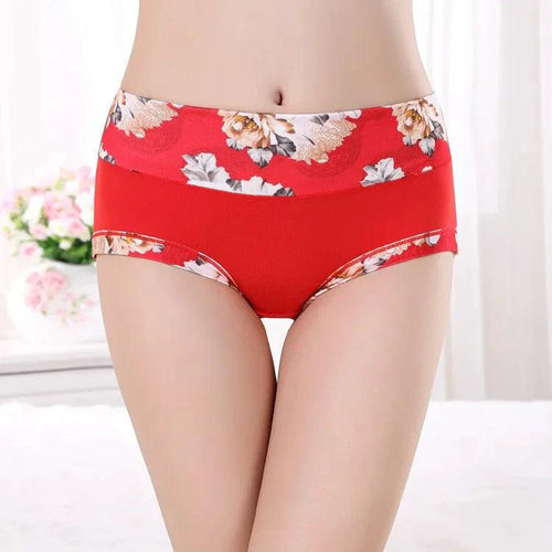 5Pcs Print Panties Women's Underwear Cute Cotton Panties Plus Size Briefs Girl Ladies Lingeries Panty Sexy Underpants For Women - MANDOTOS