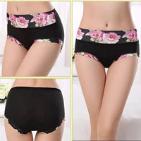 Set of 5 printed cotton women's panties from MANDOTOS, plus size briefs with cute designs and comfortable fit for women.
