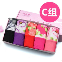 Set of 5 printed cotton women's panties by MANDOTOS, featuring cute, plus-size briefs and comfortable underpants for women.