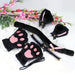 5Pcs Sets Cat Paw Gloves Winter Cute Cartoon Girl Open Finger Gloves Bell Headband Fox Cat Ear Headwear - MANDOTOS
