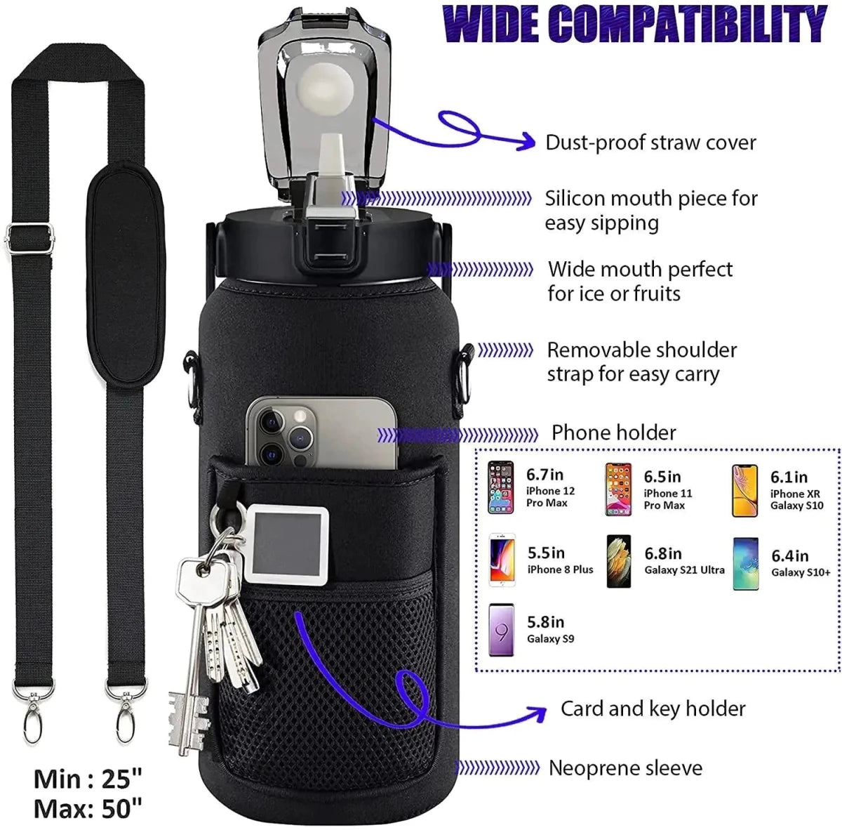 64oz Motivational Hydration Bottle - MANDOTOS