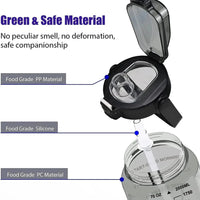 Mandotos 64oz motivational hydration bottle with measurement markings and leak-proof lid for daily water intake.