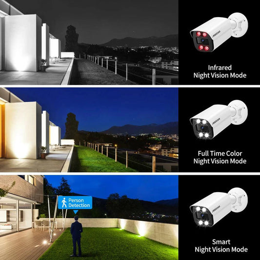 Mandotos 8MP IP camera with 4K resolution, enhanced audio, and night vision for clear security monitoring.