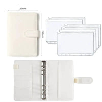 A6 Deluxe Leather Finance Organizer by MANDOTOS with multiple compartments and credit card slots on smooth leather surface.