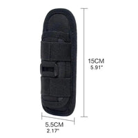 Mandotos Adventure Belt Flashlight Carrier with adjustable straps and durable nylon material for outdoor activities.