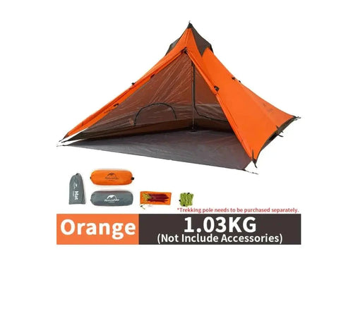 Mandotos Adventure Comfort camping tent set up outdoors, featuring durable fabric, mesh windows, and a spacious interior for camping trips.