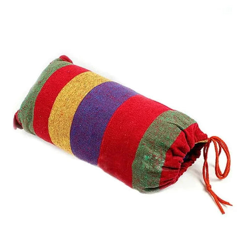 Mandotos Adventure Ready Hammock hanging between trees, lightweight and durable for camping and outdoor relaxation.