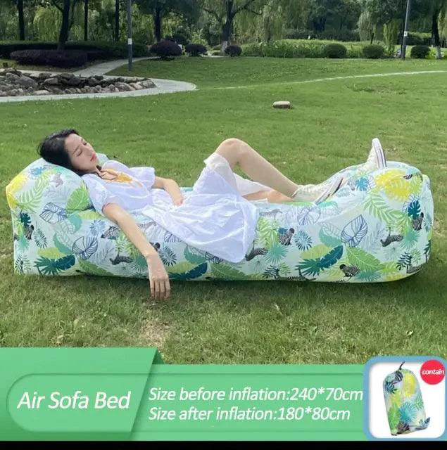 Mandotos AirLounge Elite sofa bed with plush cushioning and sleek design, demonstrating versatile seating and sleeping functionality.