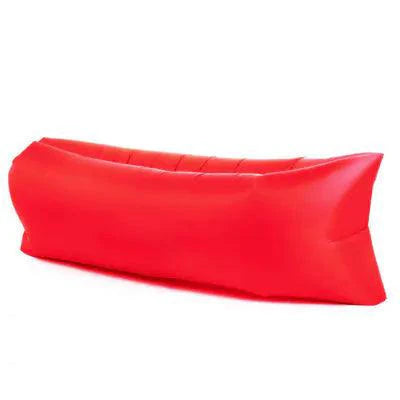 MANDOTOS AirLounge portable beach seat with adjustable straps and cushioned support for comfortable relaxation outdoors.