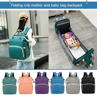 Mandotos all-in-one stroller diaper backpack with multiple compartments and adjustable straps, designed for convenient parent on-the-go use.