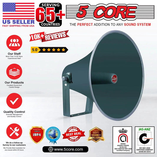 Mandotos all-weather 16-inch PA speaker horn with durable construction and weather-resistant design for outdoor sound amplification.