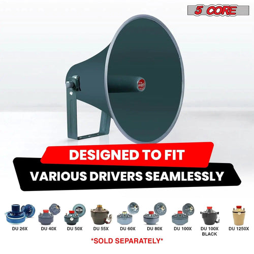 Mandotos 16-inch all-weather PA speaker horn with rugged design, ideal for outdoor public address and sound reinforcement.