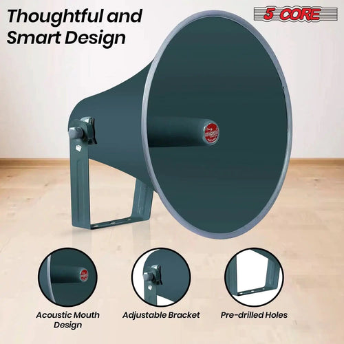 Mandotos all-weather 16-inch PA speaker horn with durable design, ideal for outdoor sound reinforcement and public address systems.
