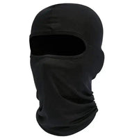 Mandotos Alpine full face cover in black, designed for outdoor protection, with adjustable strap and breathable fabric.