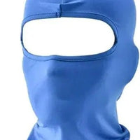 Mandotos Alpine full face cover in black, designed for outdoor protection, showing the snug fit and breathable fabric.