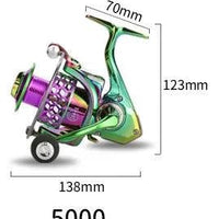 Mandotos AluSpin Reel Master fishing reel with aluminum body and ergonomic handle, perfect for freshwater and saltwater fishing.