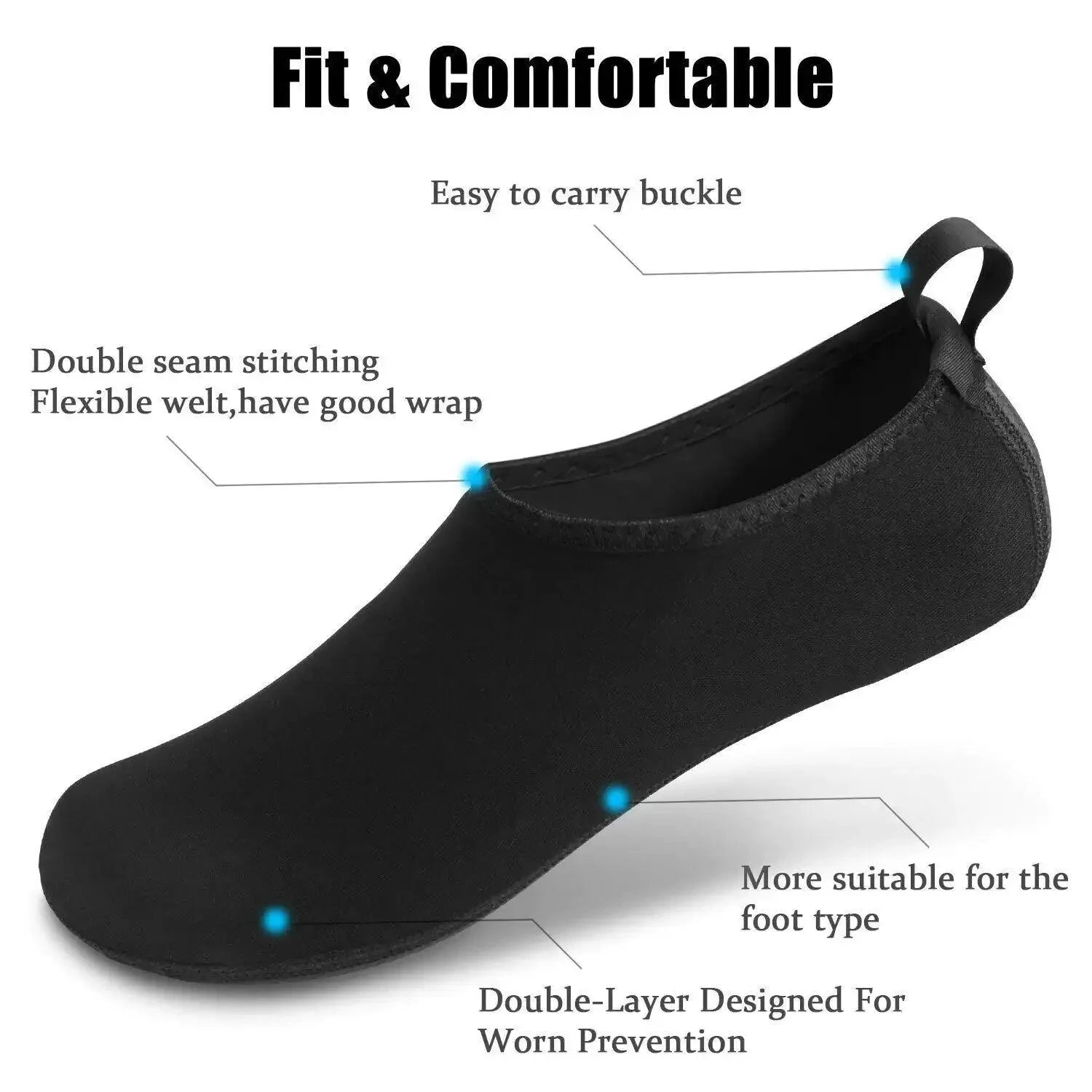 AquaFlex Unisex Water Shoes - Quick-Dry Beach Yoga Swim Socks - MANDOTOS