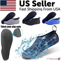 Mandotos AquaFlex unisex water shoes with quick-dry fabric, flexible sole, suitable for beach, yoga, and swimming activities.