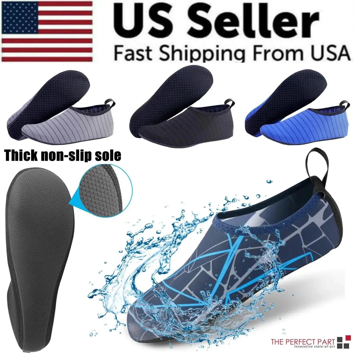AquaFlex Unisex Water Shoes - Quick-Dry Beach Yoga Swim Socks - MANDOTOS