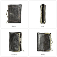Mandotos authentic leather ladies' wallet with multiple card slots and a sleek design, showcasing high-quality craftsmanship.