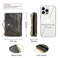 Mandotos authentic leather ladies' wallet with multiple card slots and a sleek design, showcasing high-quality craftsmanship.