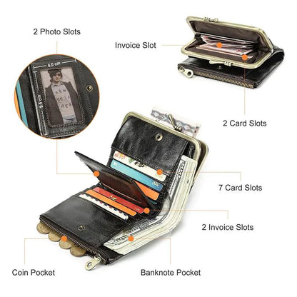 Authentic Leather Ladies' Wallet - MANDOTOS