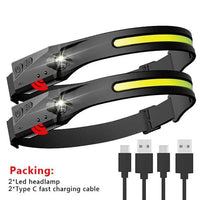 Mandotos AutoBright LED headlamp with adjustable strap and bright white light for outdoor activities and nighttime visibility.