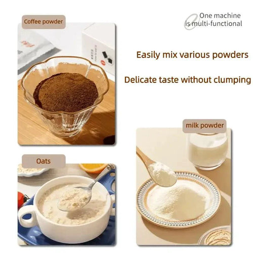 Mandotos automatic coffee blender mug with stainless steel body, LED display, and built-in blade for instant blending.