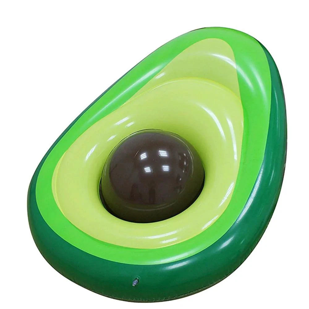 Mandotos avocado-shaped inflatable pool with green and brown design, perfect for fun outdoor water play