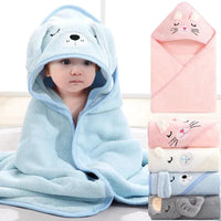 Mandotos baby hooded bath towel with cartoon animal design, soft plush towel blanket for newborns and toddlers, warm and cozy for boys and girls.
