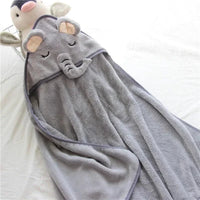 Mandotos baby hooded bath towel with cartoon animal design, soft towel blanket for newborns and toddlers, warm swaddle wrap for boys and girls.