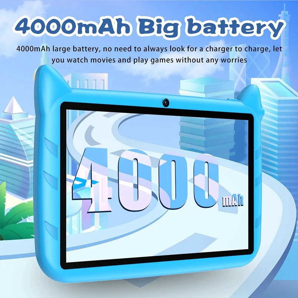 BDF 7 Inch Kid Tablet Android 13, 4GB RAM 64GB ROM,1TB Expand,5G WiFi,4000MAH Battery,Dual Camera, Children's Gift Kids Software - MANDOTOS