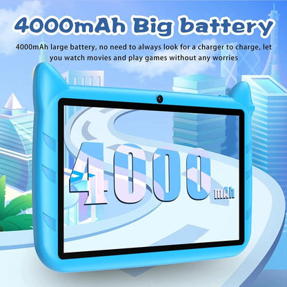 BDF 7 Inch Kid Tablet Android 13, 4GB RAM 64GB ROM,1TB Expand,5G WiFi,4000MAH Battery,Dual Camera, Children's Gift Kids Software - MANDOTOS