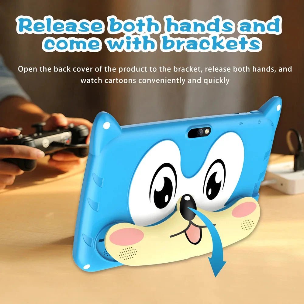 BDF 7 Inch Kid Tablet Android 13, 4GB RAM 64GB ROM,1TB Expand,5G WiFi,4000MAH Battery,Dual Camera, Children's Gift Kids Software - MANDOTOS