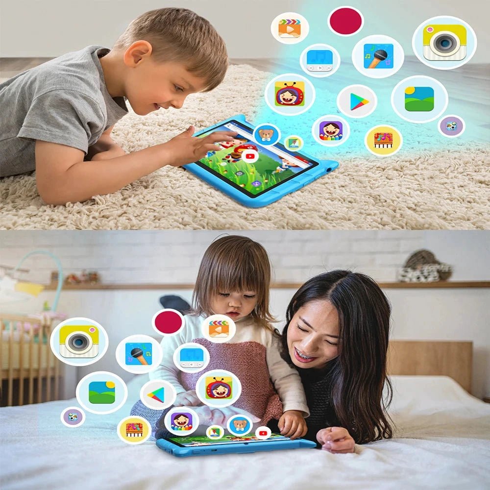 BDF 7 Inch Kid Tablet Android 13, 4GB RAM 64GB ROM,1TB Expand,5G WiFi,4000MAH Battery,Dual Camera, Children's Gift Kids Software - MANDOTOS