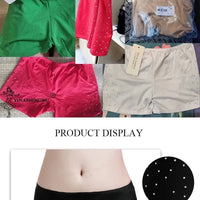 Mandotos women's belly dance safety shorts with diamond accents, stretchy, tight-fitting leggings for dance practice and performance.