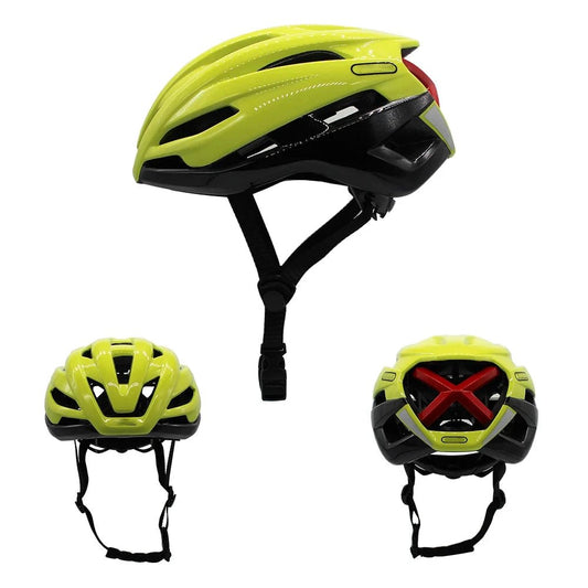 Mandotos men's road race bicycle helmet with reflective surface, cycling safety gear for cyclocross and time-trial racing.