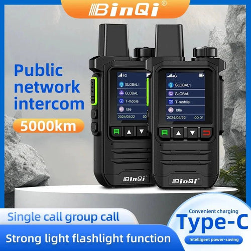 BINQI-K6 4G POC Walkie Talkie - 5000km Global Range - MANDOTOS